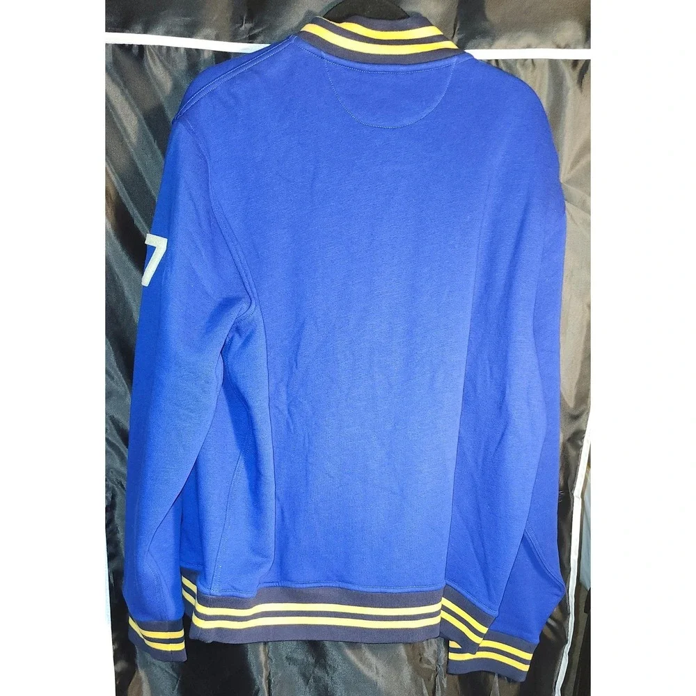 Polo Ralph Lauren Mens‎ Varsity Track Jacket Blue Yellow Snap Front XL NWT